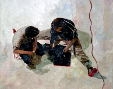 Ilse Gabbert, Fabrik Heeder, Öl auf Leinwand, 110 x 140 cm,  aus der Serie "von oben"