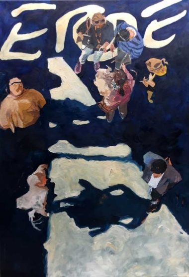 Ilse Gabbert, Art Cologne, Öl auf Leinwand, 160 x 110 cm,  aus der Serie "von oben"