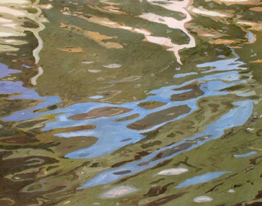 Ilse Gabbert, Yangon, oil on canvas, 43,3 x 55,1 in, from the series "water paintings"