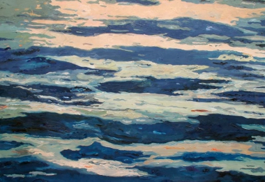 Ilse Gabbert, Ngapali, oil on canvas, 43,3 x 63 in, from the series "water paintings"