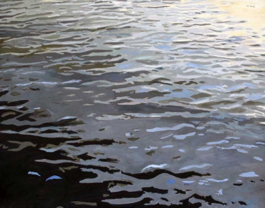 Ilse Gabbert, Westmeeren, oil on canvas, 43,3 x 55,1 in, from the series "water paintings"